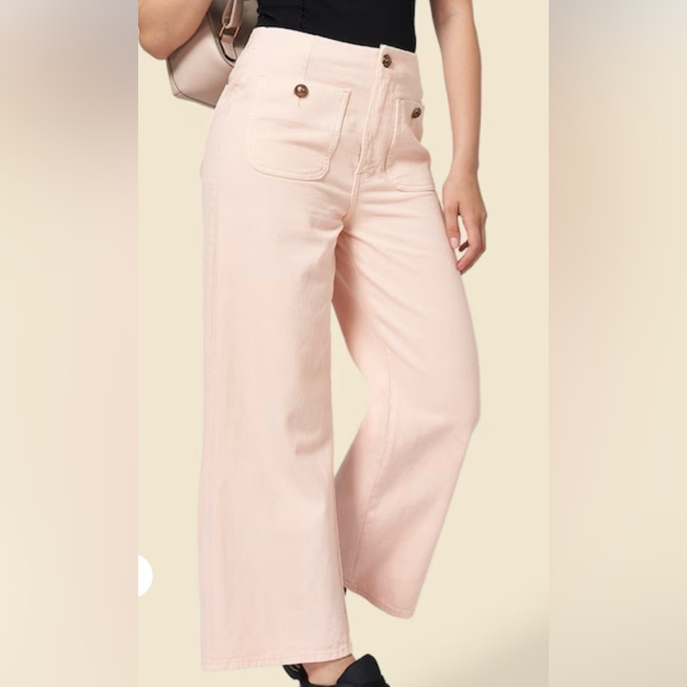 Ophelia Roe Pink Wide Leg High Waisted Pants 16 - Picture 7 of 7